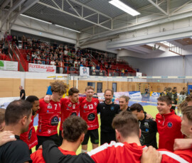 Germany ,Eltmann, Georg Schäfer Halle - 24 Oct 2026 - 2.Bundesliga, Volleyball - CERATONIA Volleys Eltmann – SV Schwaig
Image: The Winner circle in the middle of the court.